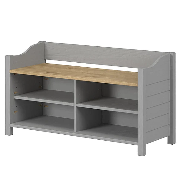 Pine Crafter Furniture Dash Shoe Rack and Bench in Corona Gray COG640