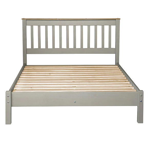 Pine Crafter Furniture Dash Wood Slatted Full Double Size Bed in Corona Gray COG650