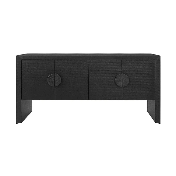 Worlds Away Colt Four Door Buffet in Black Painted Grasscloth COLT BLK