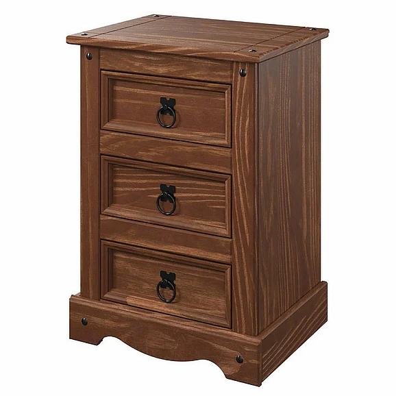 Pine Crafter Furniture Dash Wood Nightstand 3 Drawers in Woodland COM501