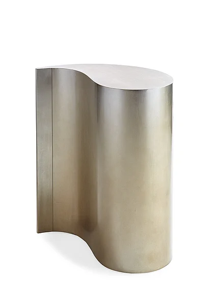 Caracole Classic End Quote End Table in Ombre Warm Silver Leaf CON-SIDTAB-034