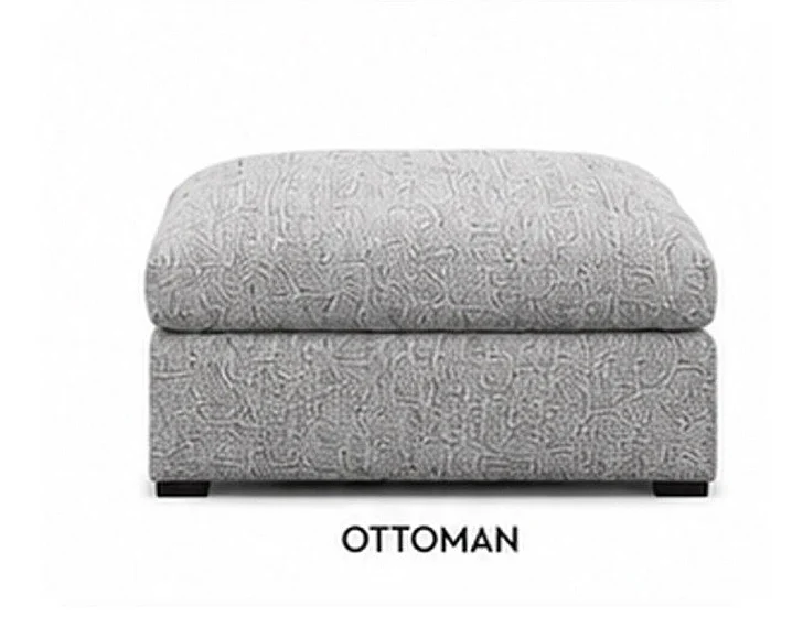 Bella Esprit Conrad Ottoman in Grey Tweed 8137215-OT