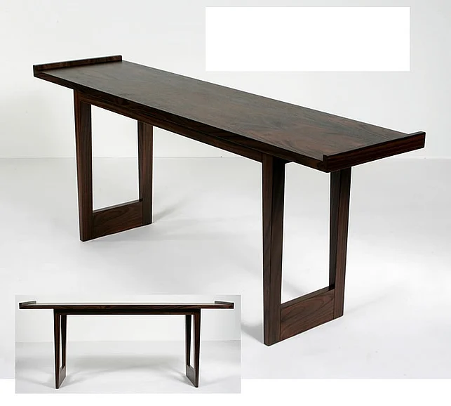Indo Puri Ming Altar Console Table in Brown
