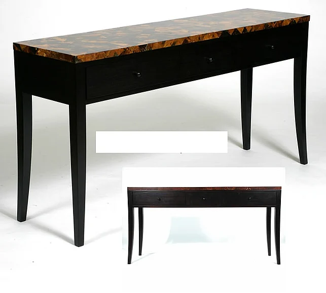 Indo Puri Rima Penshell Console Table in Espresso