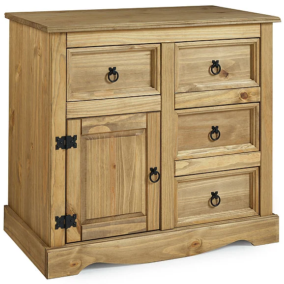 Pine Crafter Furniture Dash Wood Buffet Sideboard 1 Door 4 Drawers in Corona COR955
