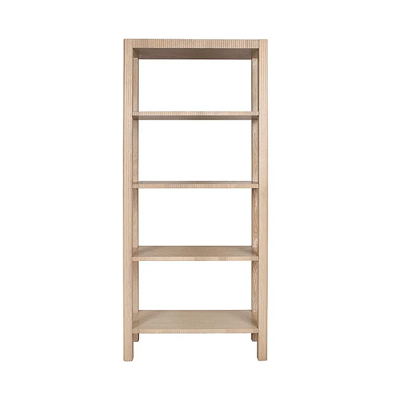 Worlds Away Corbin Fluted Etagere in Light Cerused Oak CORBIN CO CLOSEOUT