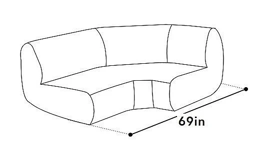Mobital Moritz Corner Left Piece Licorice Boucle Fabric SEC-MORI-LICO-CORNL