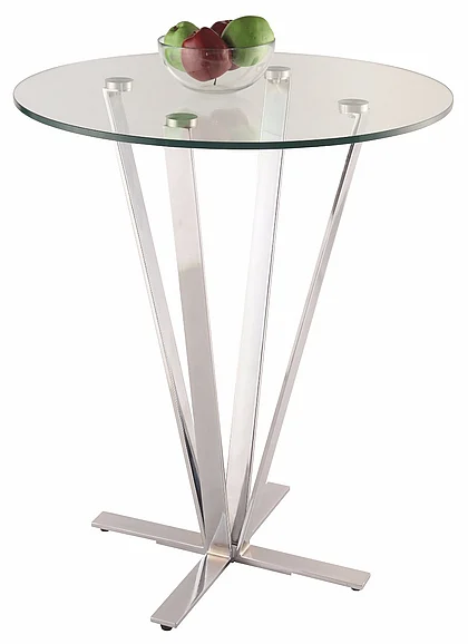 Chintaly Cortland High Bar Table in Clear/Chrome CORTLAND-CNT