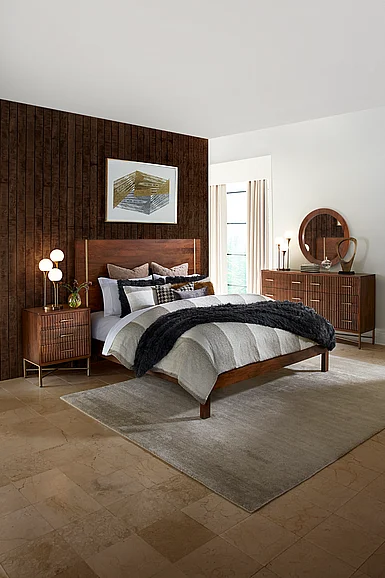 HTD Cosmopolitan 2pcs Bedroom Set in Honey Brown