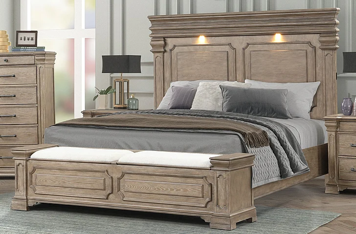 Cosmos Ezra Queen Bed Oak EZRA QB