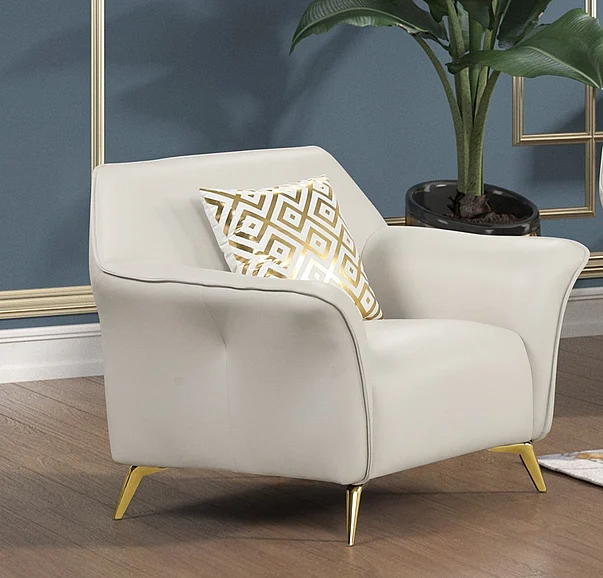 Cosmos Vince Full Italian Leather Chair Gray 3037GRVIE