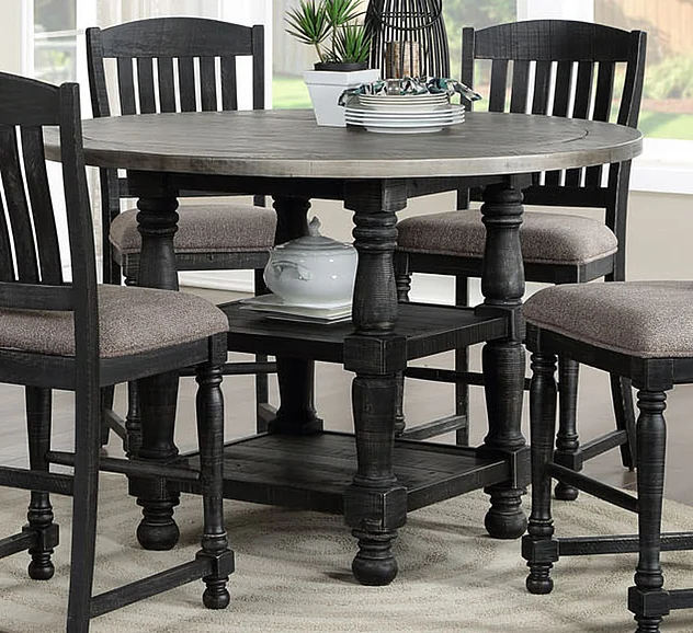Avalon Furniture D511 Counter Table in Distressed Gray and Weathered Washed Black D000511-GT