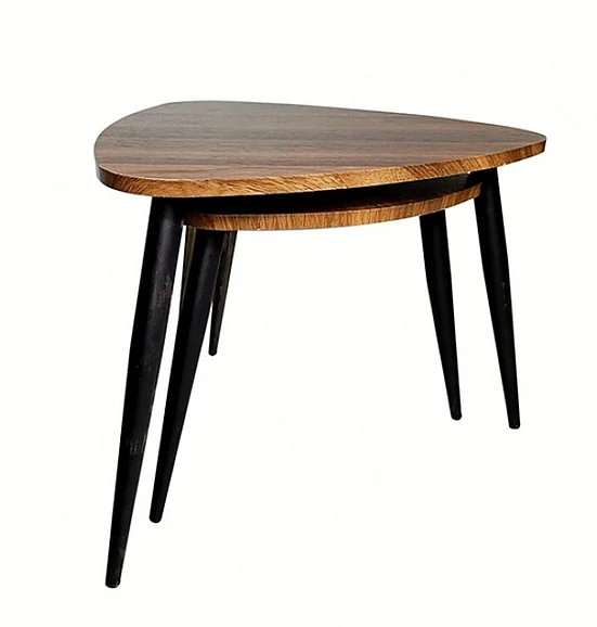 Furniture of America Cove Nesting Tables in Natural/Black GM-5014-2PK