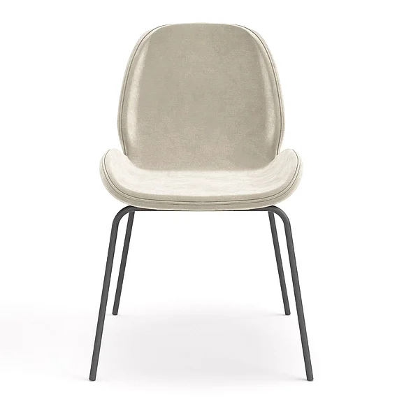 Urbia Metro Dauphine Side Chair - Set of 2 - Black Legs - Sand Upholstery CPR-DAU-SC-ADO10-2CT CLOSEOUT
