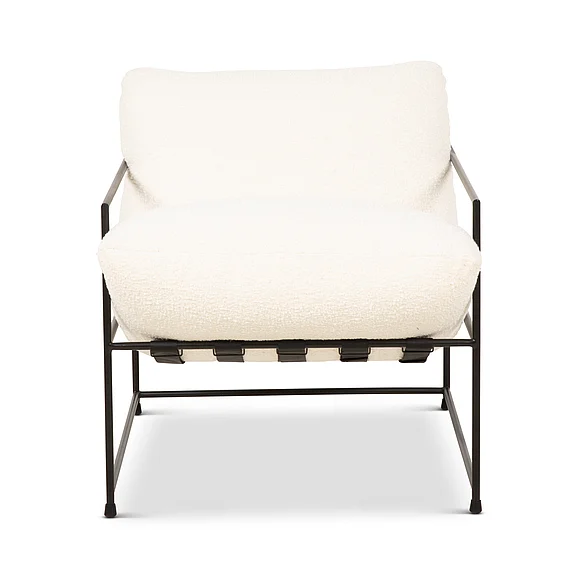 Urbia Metro Trent Accent Chair - White Bouclé Upholstery CPR-TRENT-ACT01