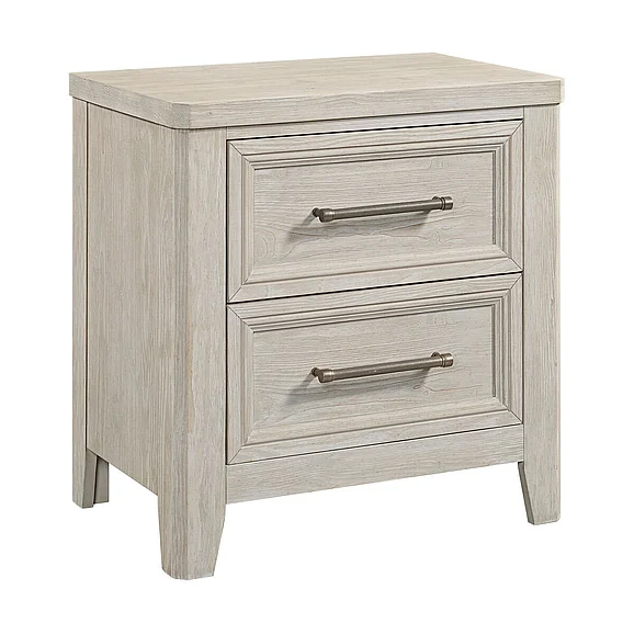 Intercon Furniture Carlson 2 Drawer Nightstand in Washed Linen CR-BR-9702-WSL-C