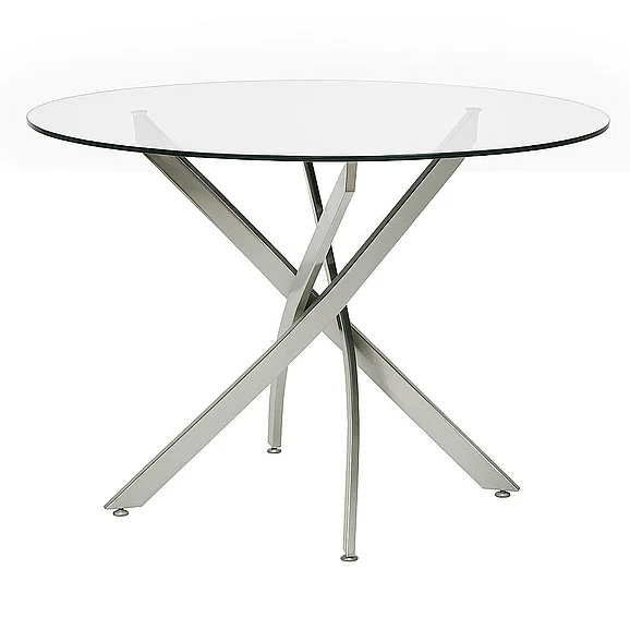 Sunset Trading Brad 45" Round Tempered Clear Glass Top Dining Table CR-G5051-4147