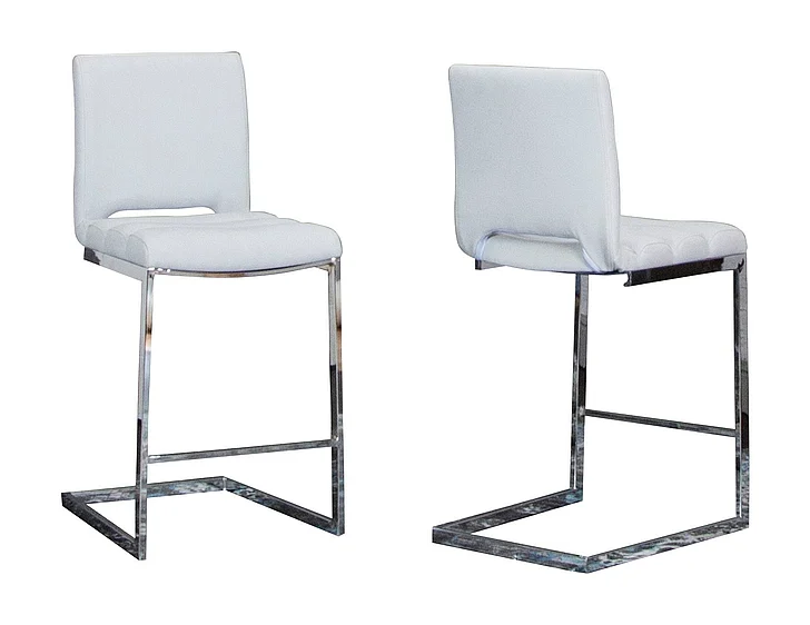 Sunset Trading Delta 24" Upholstered Barstools in Light Gray/Silver Chrome Legs (Set of 2) CR-G5115-25-2