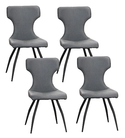 Sunset Trading Echo Upholstered Dining Chairs in Charcoal Gray/Matte Black Legs (Set of 4) CR-G5124-01-4
