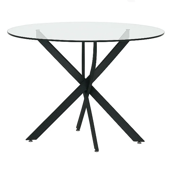Sunset Trading Echo 42" Round Tempered Clear Glass Top Dining Table CR-G5124-4147