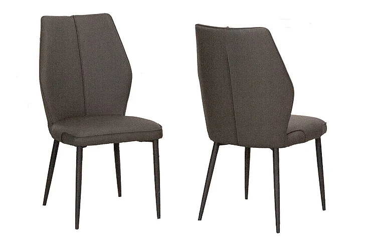 Sunset Trading Mara Faux Leather Dining Chairs in Charcoal Grey/Matte Black Legs (Set of 2) CR-G5458-01-2