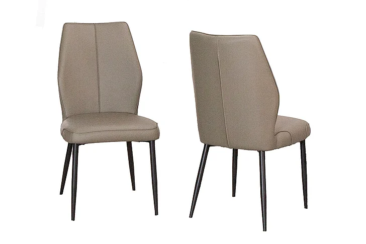 Sunset Trading Mara Faux Leather Dining Chairs in Mocha Brown/Matte Black Legs (Set of 2) CR-G5458-09-2