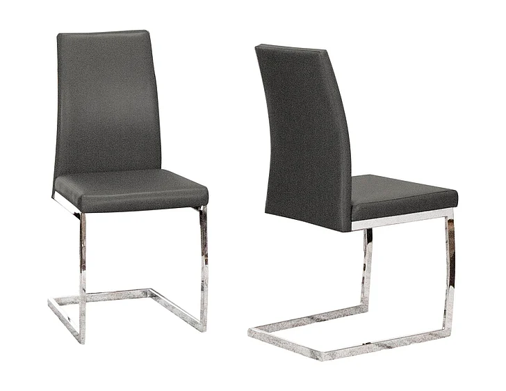 Sunset Trading Sela Upholstered Breuer Dining Chairs in Charcoal/Silver Chrome Legs (Set of 2) CR-G5655-03-2