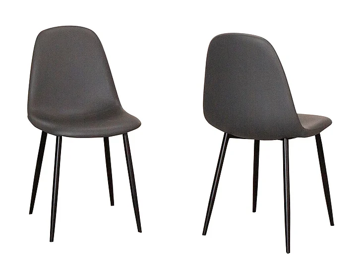 Sunset Trading Leda Dining Chairs in Charcoal Grey/Matte Black Legs (Set of 2) CR-K5338-01-2