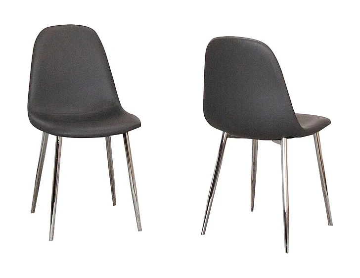 Sunset Trading Venu Dining Chairs in Charcoal Grey/Silver Chrome Legs (Set of 2) CR-K5770-01-2