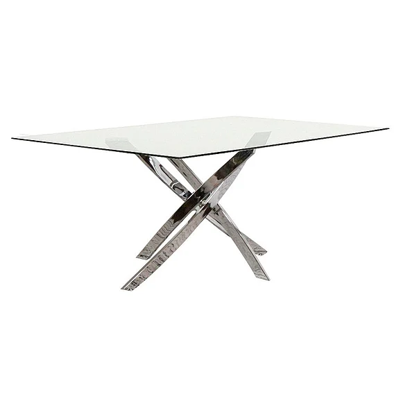 Sunset Trading Venu Rectangular 63" x 35" Tempered Clear Glass Top Dining Table CR-K5770-4147