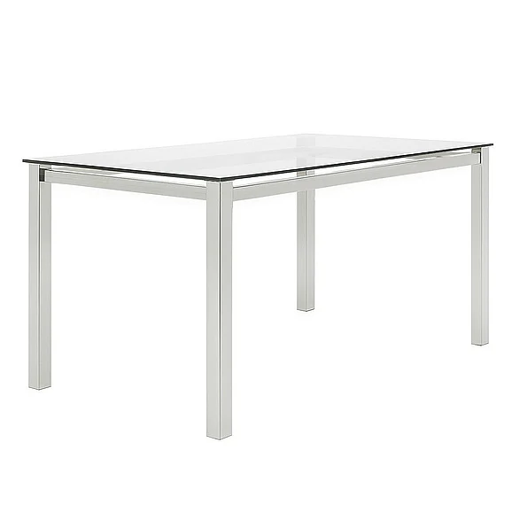 Sunset Trading Sklar 63" x 35" Rectangular Clear Tempered Glass Top Dining Table CR-ND658-4147