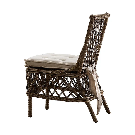Nova Solo Wickerworks Aristocrate Side Chair (Set of 2) in Natural Grey CR54