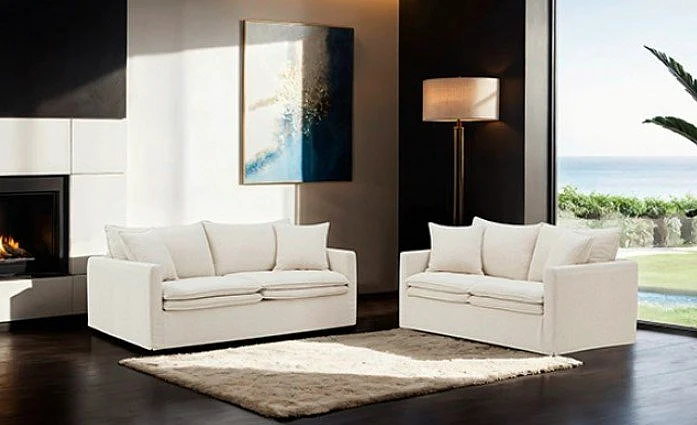 Furniture of America Crayford 2pc Living Room Set in Taupe