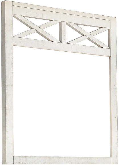Cottage Creek Crescent Mirror in Distressed White 4334-0792