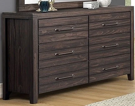 Emma Mason Signature Millgrain Studio 6 Drawer Dresser in Auburn Brown