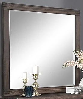 Emma Mason Signature Millgrain Studio Mirror in Auburn Brown