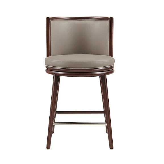 Manhattan Comfort Evalyn Taupe Leatherette Counter Stool with Beech Wood Legs CS021-TP