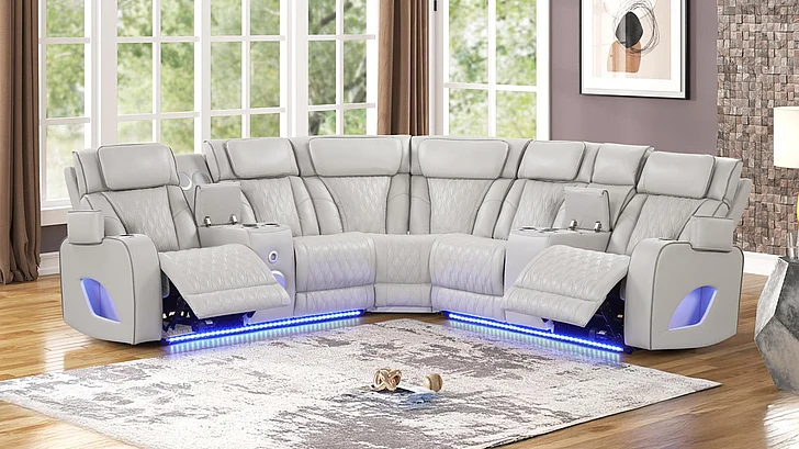 Galaxy Home Fortuner Sectional in Ice 601955556439