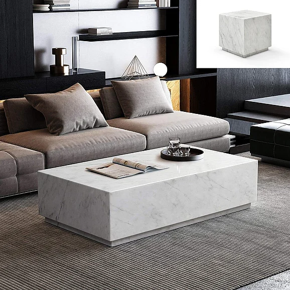 Whiteline Modern Iris 2pc Coffee Table Set in White