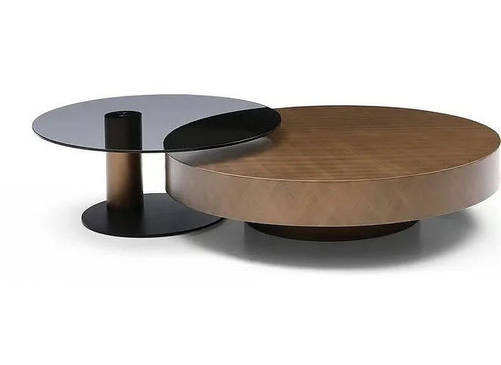 Whiteline Modern Renata Coffee Table Set in CT1932-BLK/BRZ
