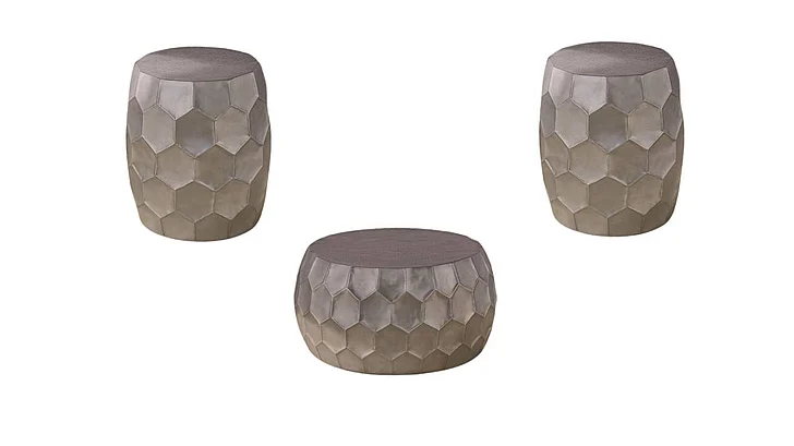 Galaxy Home CT-101 3pc Occasional Set in Silver
