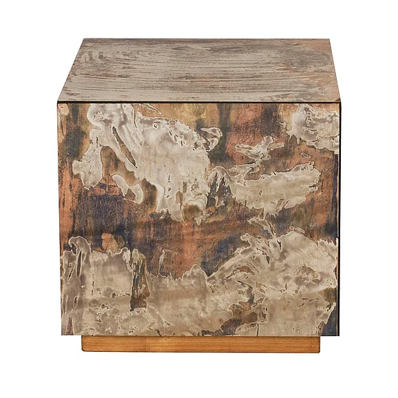Worlds Away Cubo Reverse Antique Mirror Cocktail Cube CUBO G