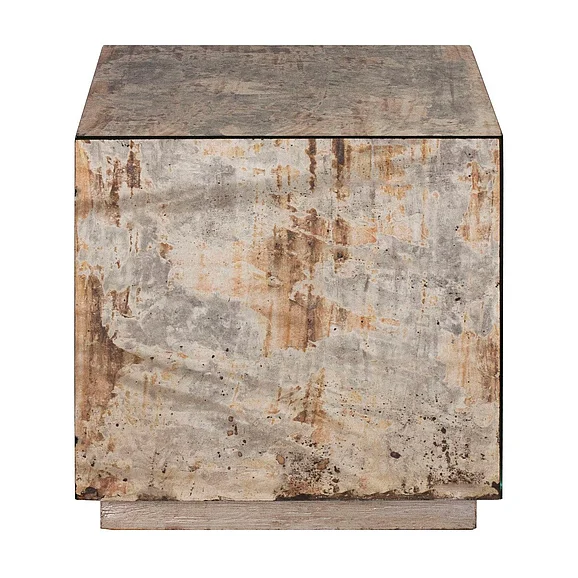 Worlds Away Cubo Reverse Antique Mirror Cocktail Cube CUBO S