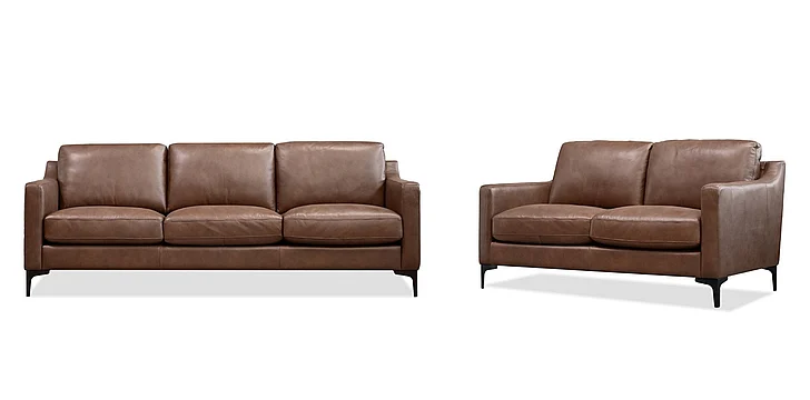 Mobital Cuff 2pc Living Room Set in Chocolate Brown Leather