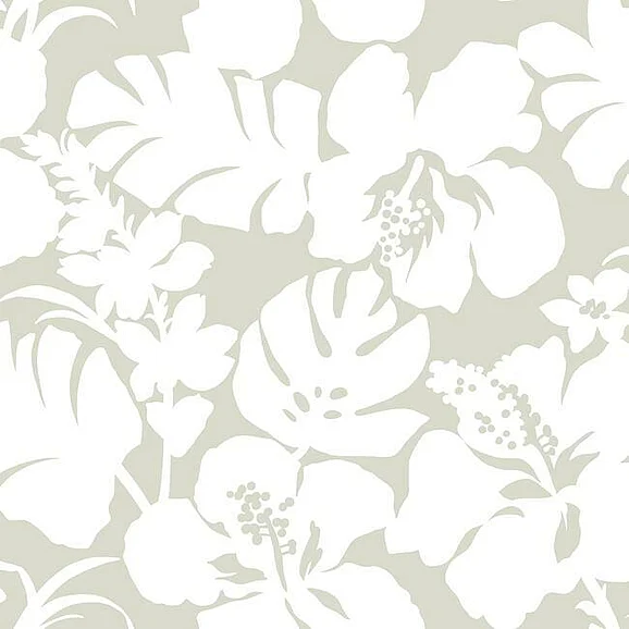 York Water's Edge Resource Library E30 Hibiscus Arboretum Wallpaper in Cream CV4438 (Double Roll) FedEx/UPS