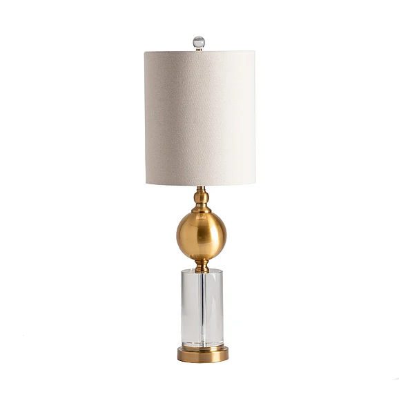 Crestview Collection Dupuis Table Lamp in Gold, Brass, Oatmeal CVABS1235 (Set of 2)