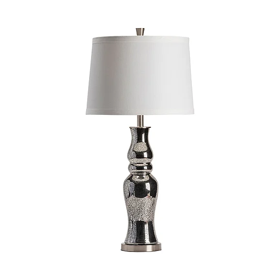 Crestview Collection Chloe Table Lamp II in Silver, White CVABS1633B (Set of 2)