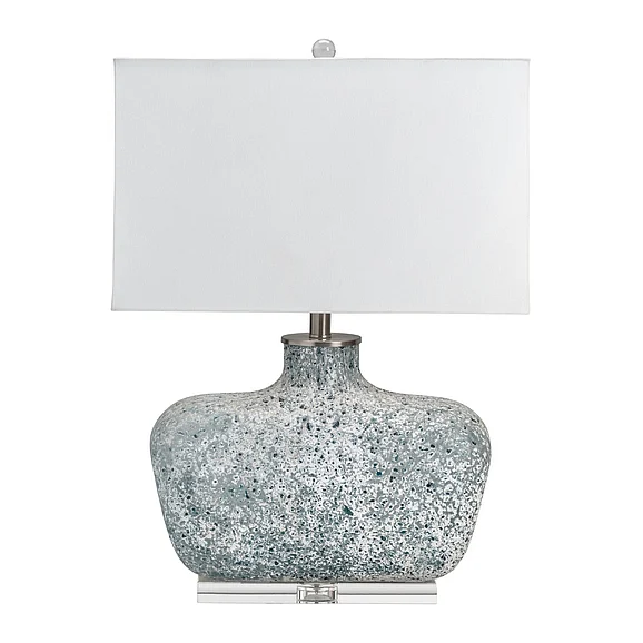 Crestview Collection Bauer Blown Glass Table Lamp in White CVABS1949 (1PC)