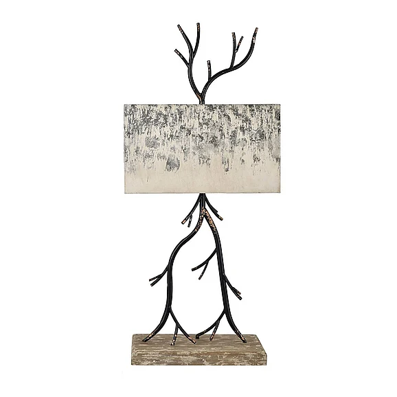 Crestview Collection Birch Table Lamp in Black, Brown, Off White CVAER1922 (1PC)