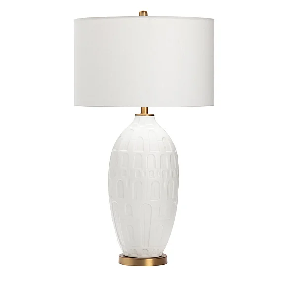 Crestview Collection Rock Springs Table Lamp in White, Gold, White CVAP2574 (1PC)